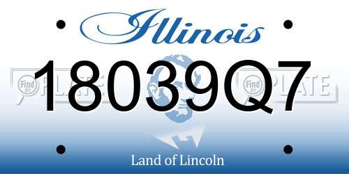 18039Q7 Illinois License Plate