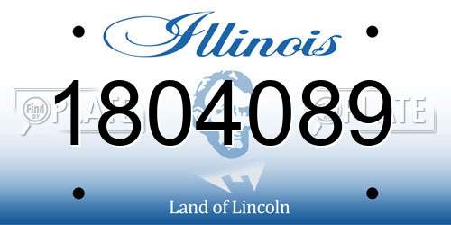 1804089 Illinois License Plate