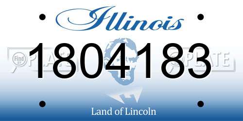 1804183 Illinois License Plate