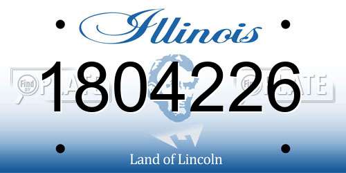 1804226 Illinois License Plate