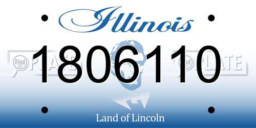 1806110 Illinois License Plate