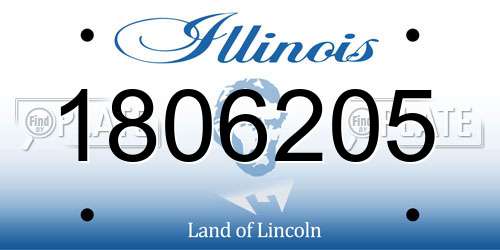 1806205 Illinois License Plate