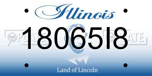 18065I8 Illinois License Plate