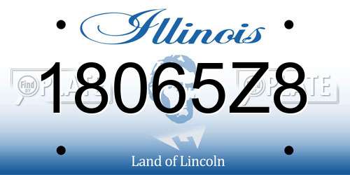 18065Z8 Illinois License Plate