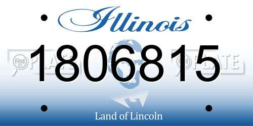 1806815 Illinois License Plate
