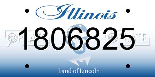 1806825 Illinois License Plate