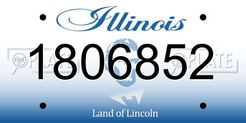 1806852 Illinois License Plate