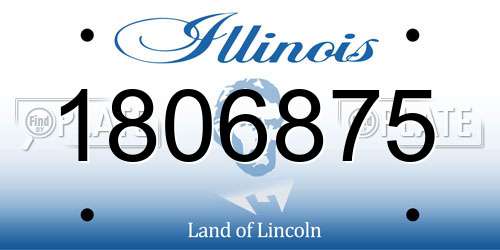 1806875 Illinois License Plate