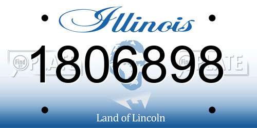1806898 Illinois License Plate