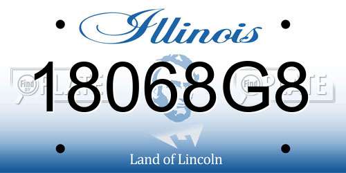 18068G8 Illinois License Plate
