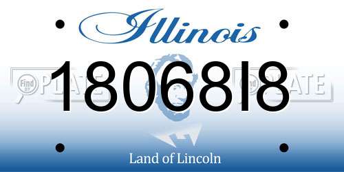 18068I8 Illinois License Plate