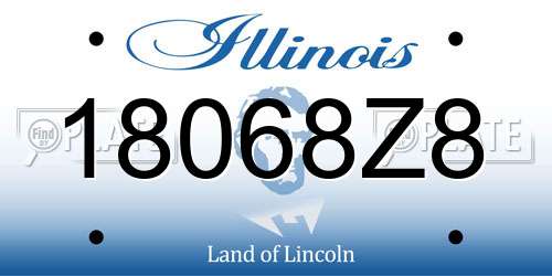 18068Z8 Illinois License Plate