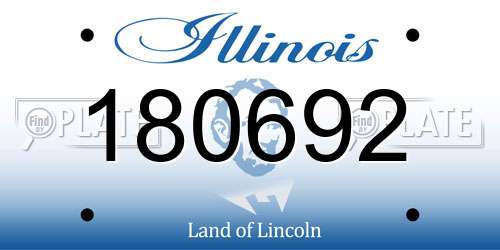 180692 Illinois License Plate
