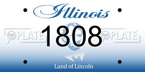 1808 Illinois License Plate