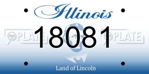 18081 Illinois License Plate