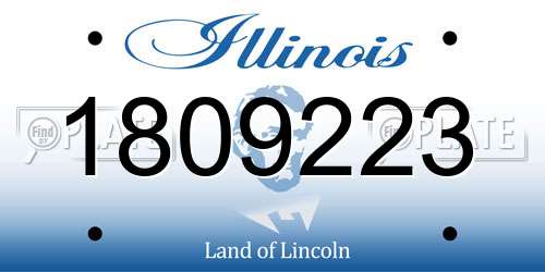 1809223 Illinois License Plate