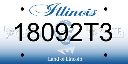 18092T3 Illinois License Plate