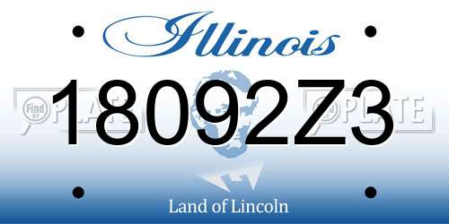 18092Z3 Illinois License Plate