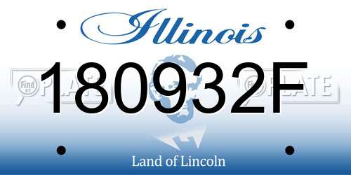 180932F Illinois License Plate