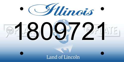 1809721 Illinois License Plate