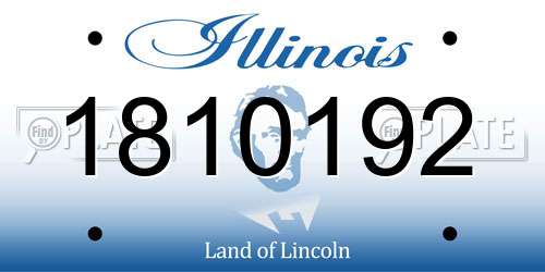 1810192 Illinois License Plate