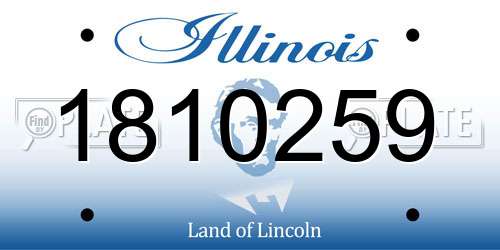 1810259 Illinois License Plate