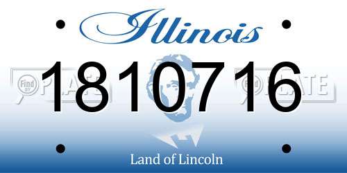 1810716 Illinois License Plate