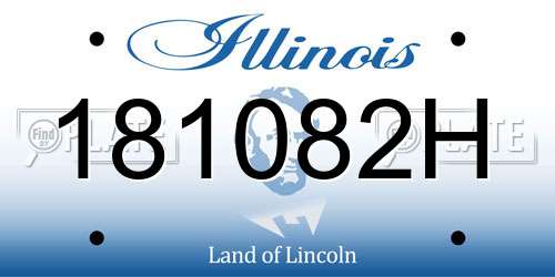 181082H Illinois License Plate