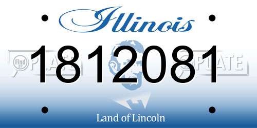 1812081 Illinois License Plate