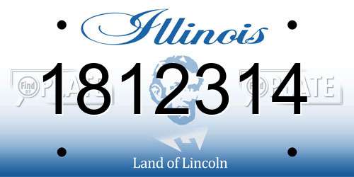 1812314 Illinois License Plate