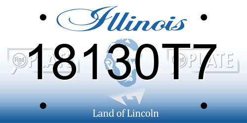 18130T7 Illinois License Plate