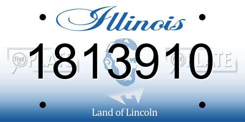 1813910 Illinois License Plate