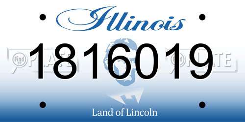 1816019 Illinois License Plate