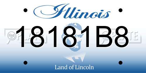 18181B8 Illinois License Plate