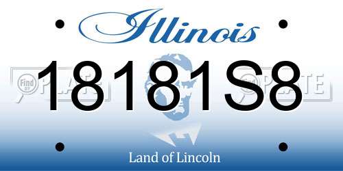 18181S8 Illinois License Plate