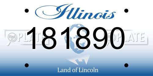 181890 Illinois License Plate