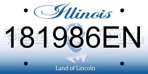 181986EN Illinois License Plate