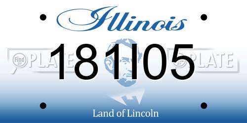 181I05 Illinois License Plate