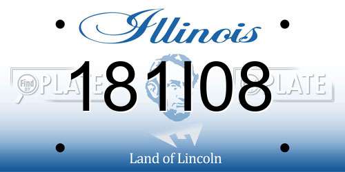 181I08 Illinois License Plate