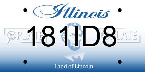 181ID8 Illinois License Plate