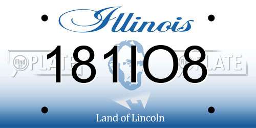 181IO8 Illinois License Plate