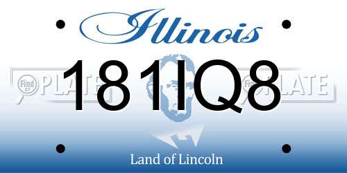 181IQ8 Illinois License Plate