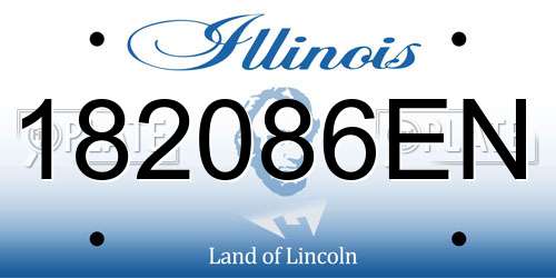 182086EN Illinois License Plate