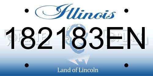 182183EN Illinois License Plate