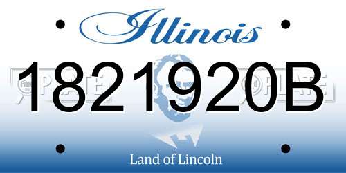 1821920B Illinois License Plate