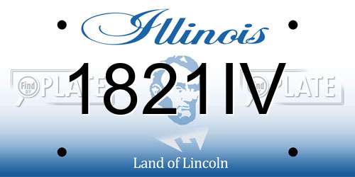 1821IV Illinois License Plate