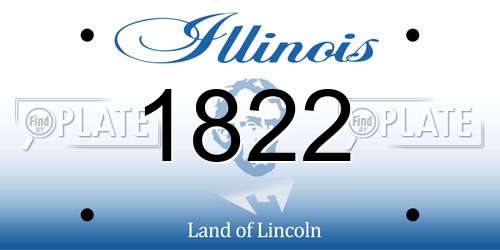 1822 Illinois License Plate
