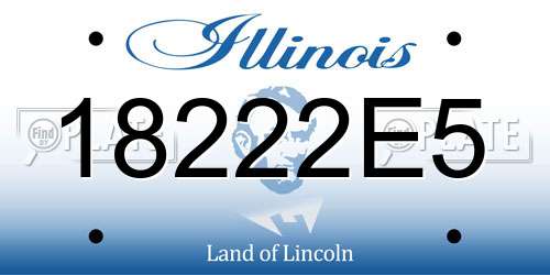 18222E5 Illinois License Plate