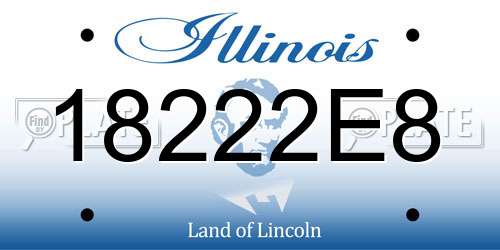 18222E8 Illinois License Plate