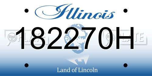 182270H Illinois License Plate